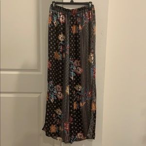 Boho chiffon wide leg pants